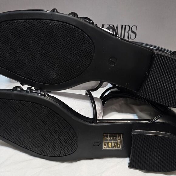 Strappy Black Shoes Women's Size 7 Summer Sandals, Dream Pairs, Square Toe NEW - Picture 12 of 14